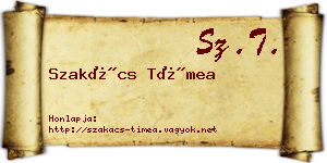 Szakács Tímea névjegykártya